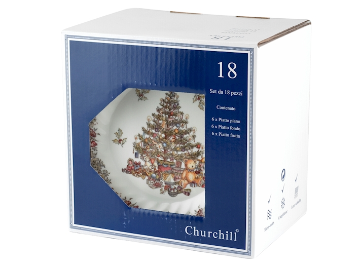 Churchill 842474 Holly Toys Servizio Tavola 18 Pezzi Earthware Natale 